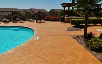 stamped concrete pool deck