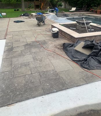 slate pool deck before