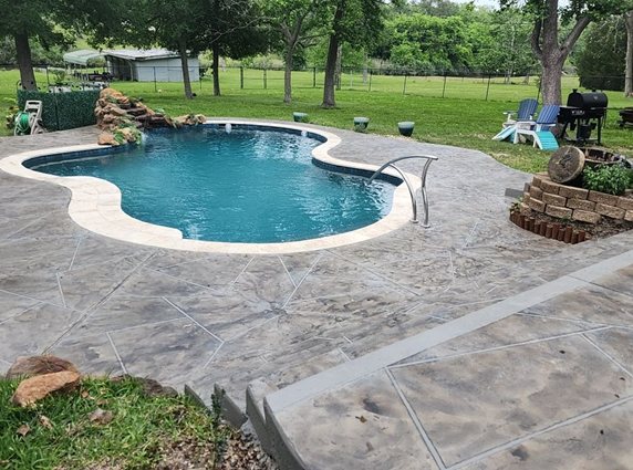 baytown pool deck stamped concrete sundek houston