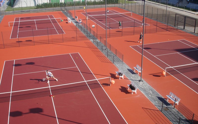 custom color tennis court coating Houston
