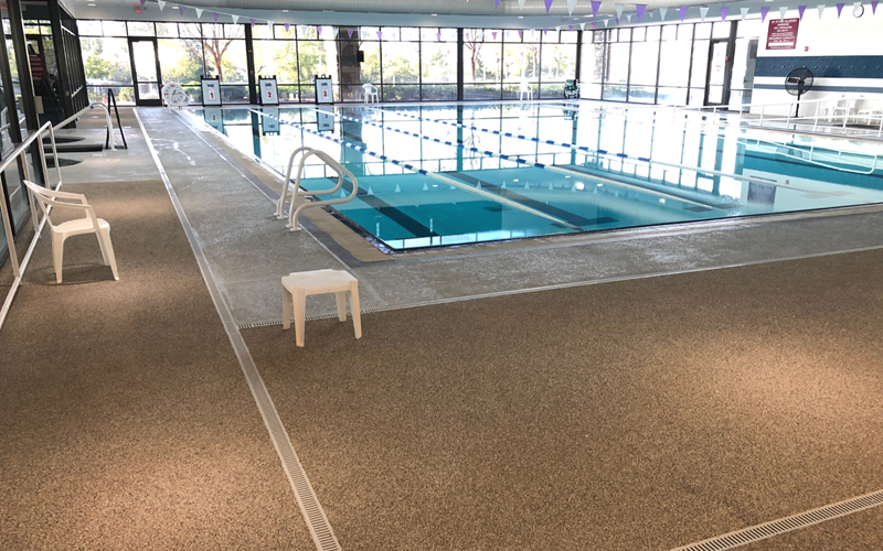 SunPlay indoor pool deck safety surface Houston