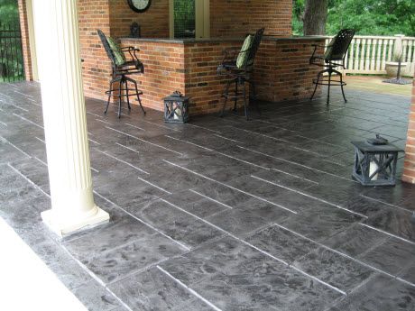 gray stamped patio